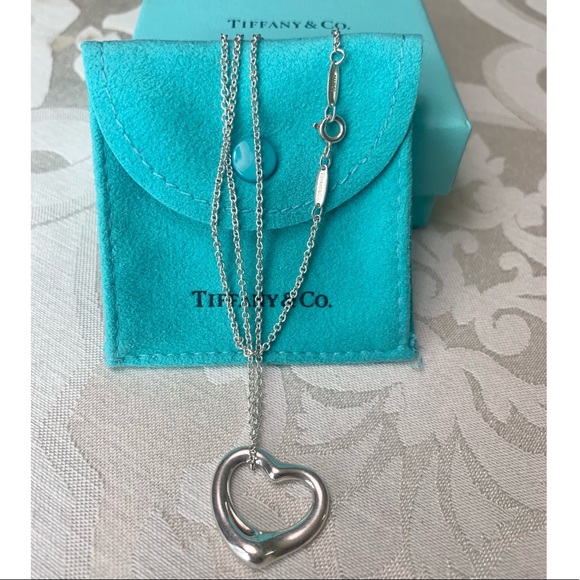 Tiffany & Co. Open Heart Pendant Chain Necklace